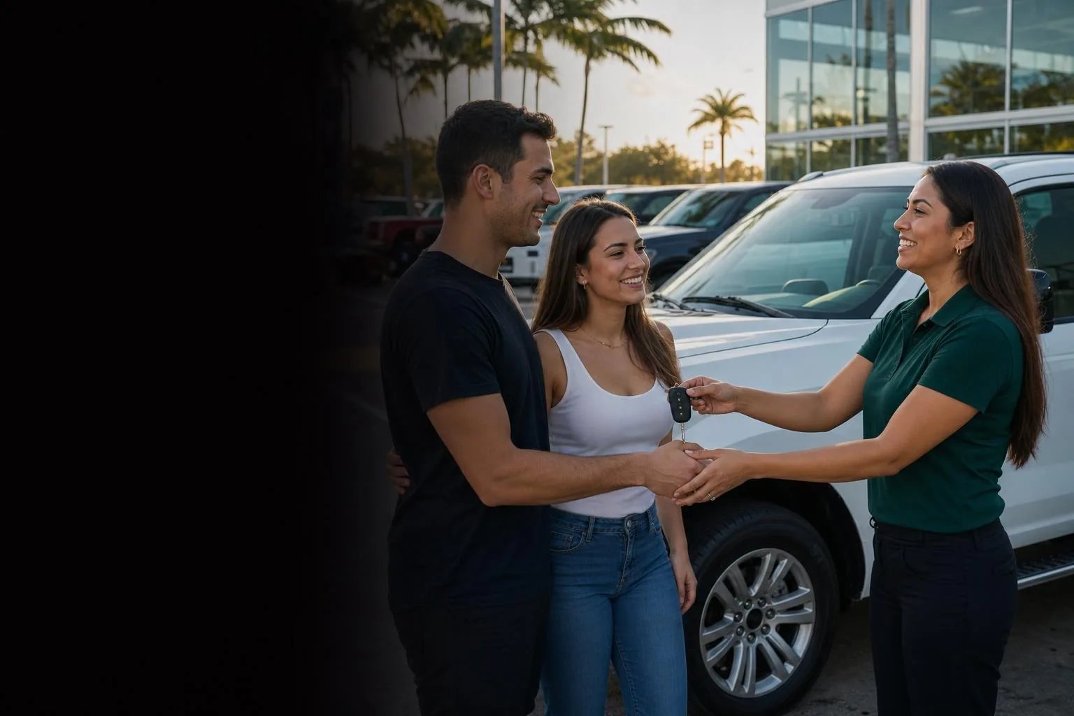 Handing over the keys at Ambar Motors